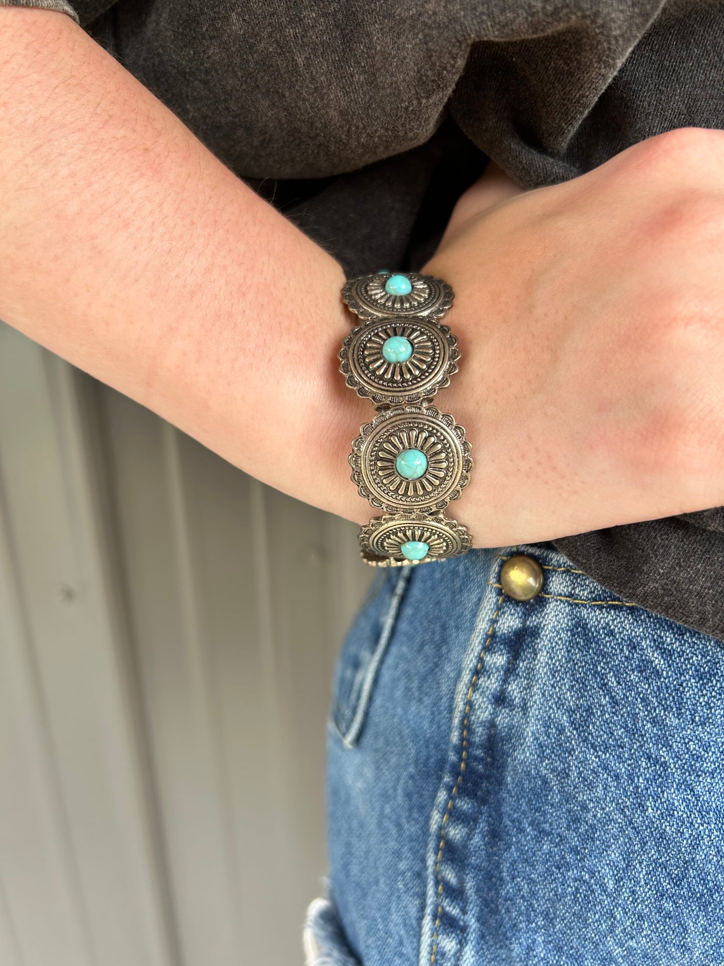 Turquoise Concho Bracelet