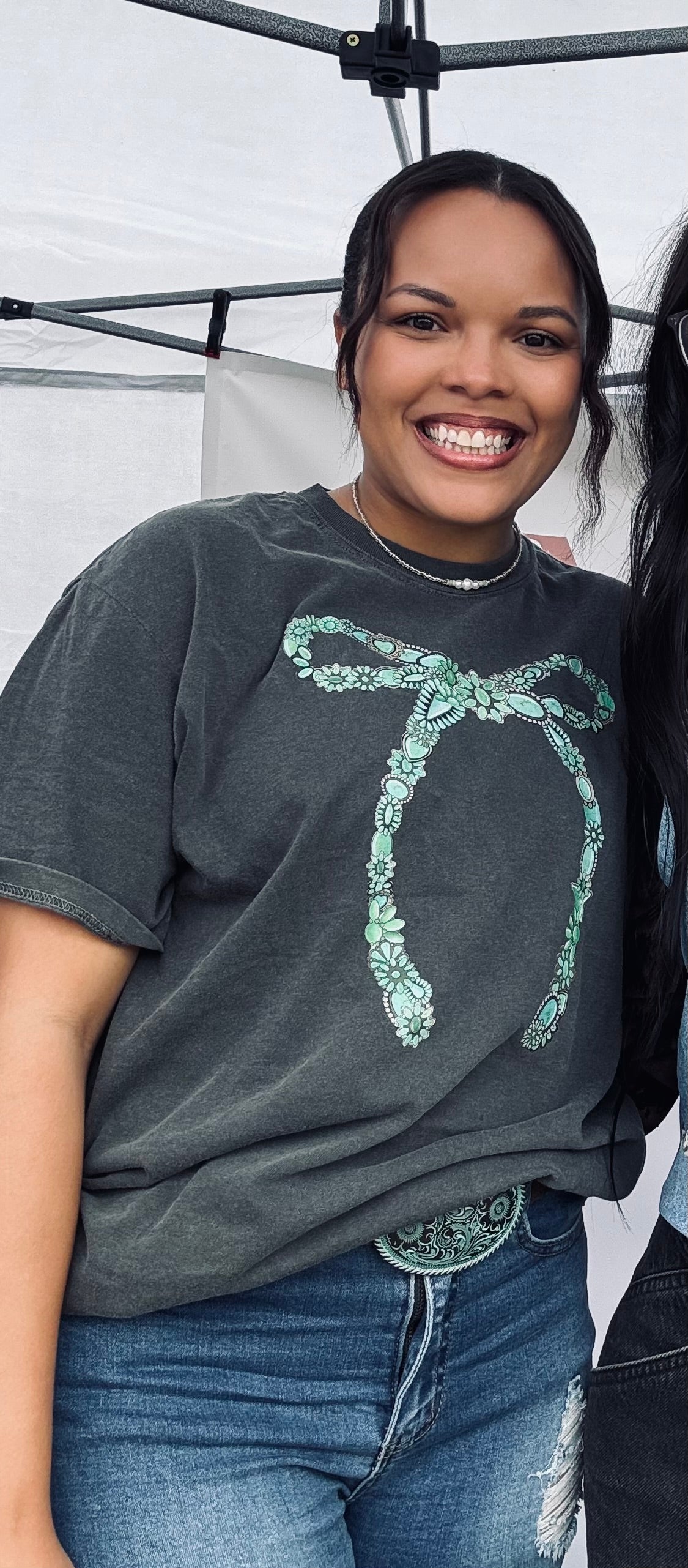 Turquoise Bow Tee