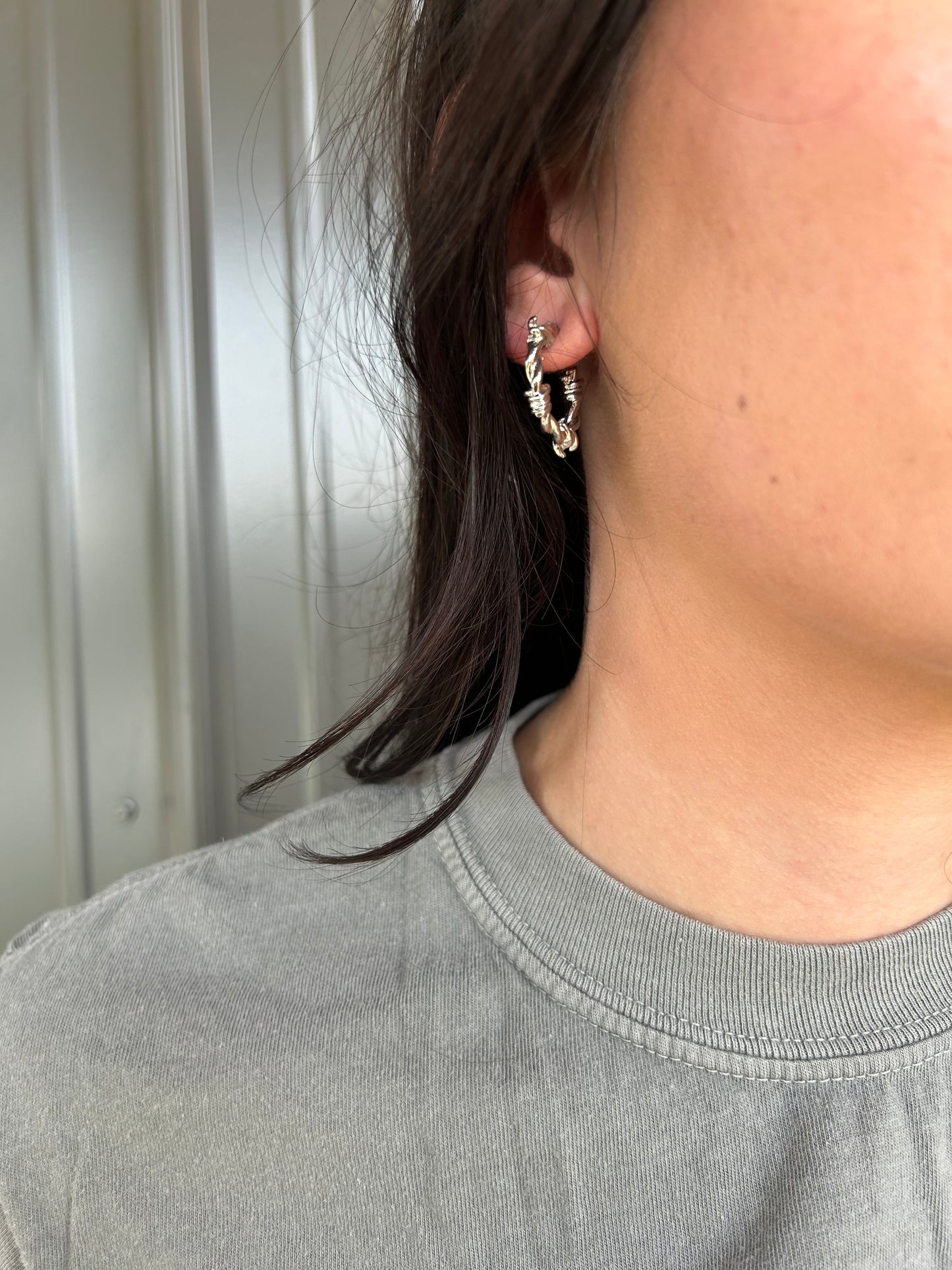 Faux Barbed Wire Small Hoops