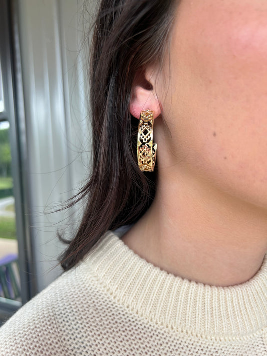 Aztec Cutout Hoops