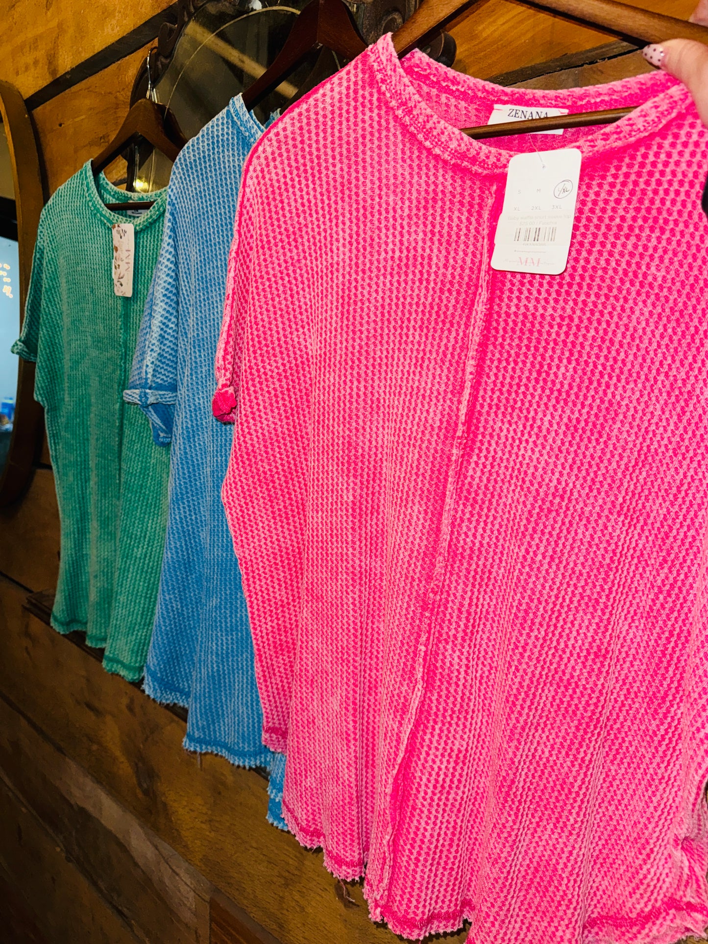 Baby waffle short sleeve top