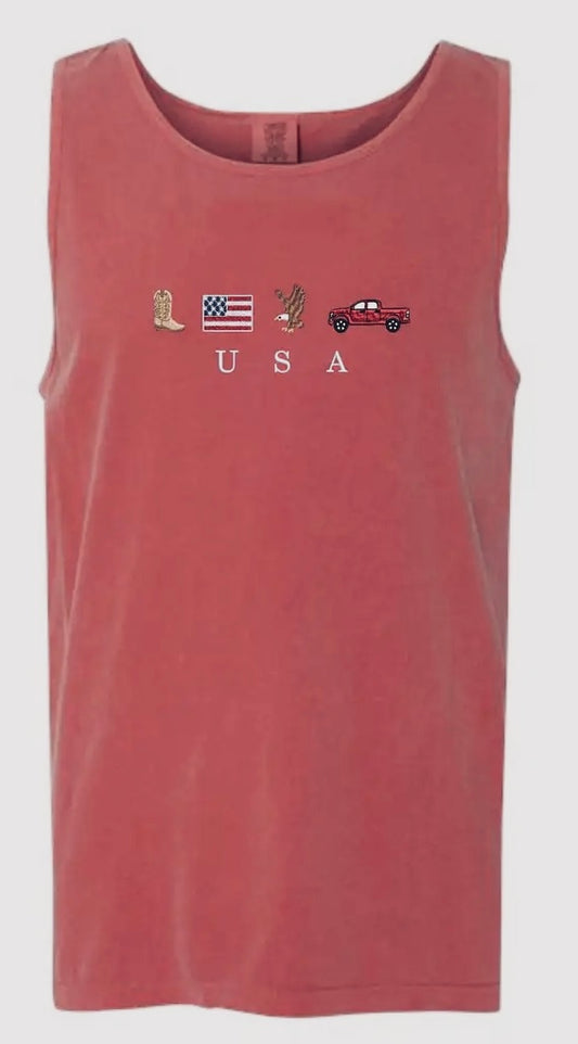 USA Icon Embroidered Tank