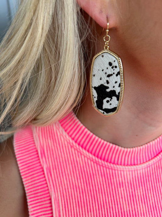 Cowhide Drop Earrings