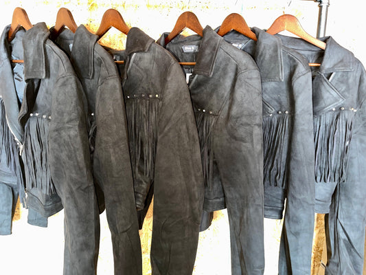 Suede Studded Fringe Jacket